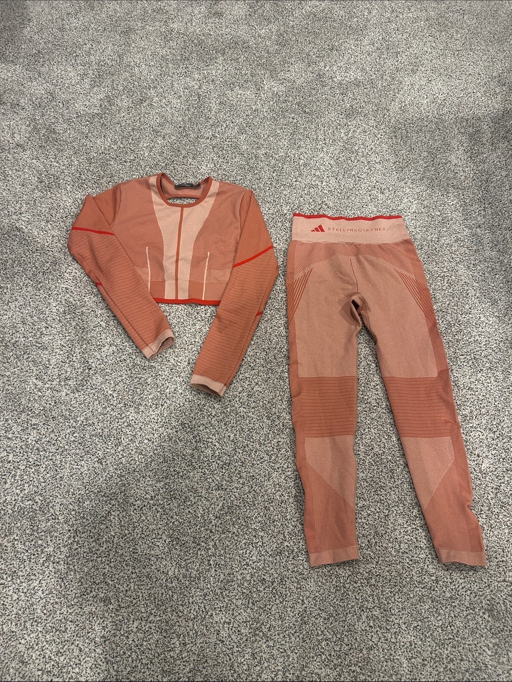 Adidas by Stella McCartney Coral Seamless Sports Leggings & Crop Top Set